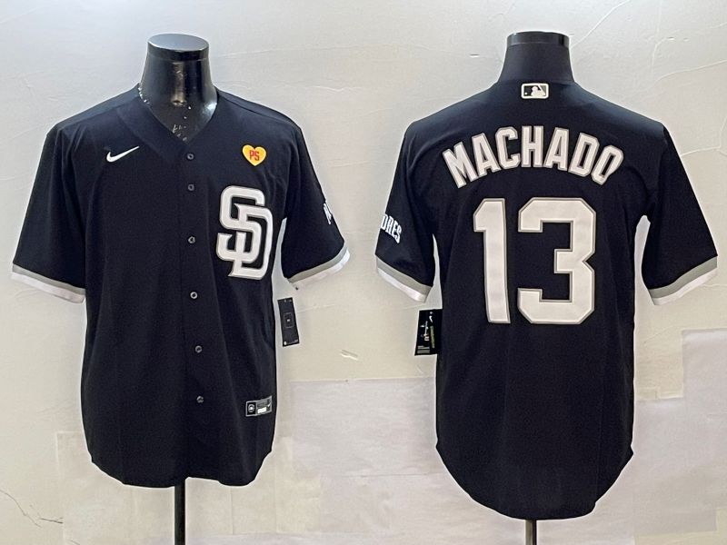 Men San Diego Padres #13 Machado Black Jointly Name Game Nike 2025 MLB Jersey style 4->san diego padres->MLB Jersey